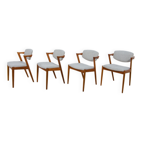 Lot de 4 chaises modèle 42 par Kai Kristiansen pour Schou Andersen, 1960s, Set de 4