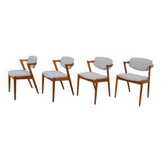 Lot de 4 chaises modèle 42 par Kai Kristiansen pour Schou Andersen, 1960s, Set de 4