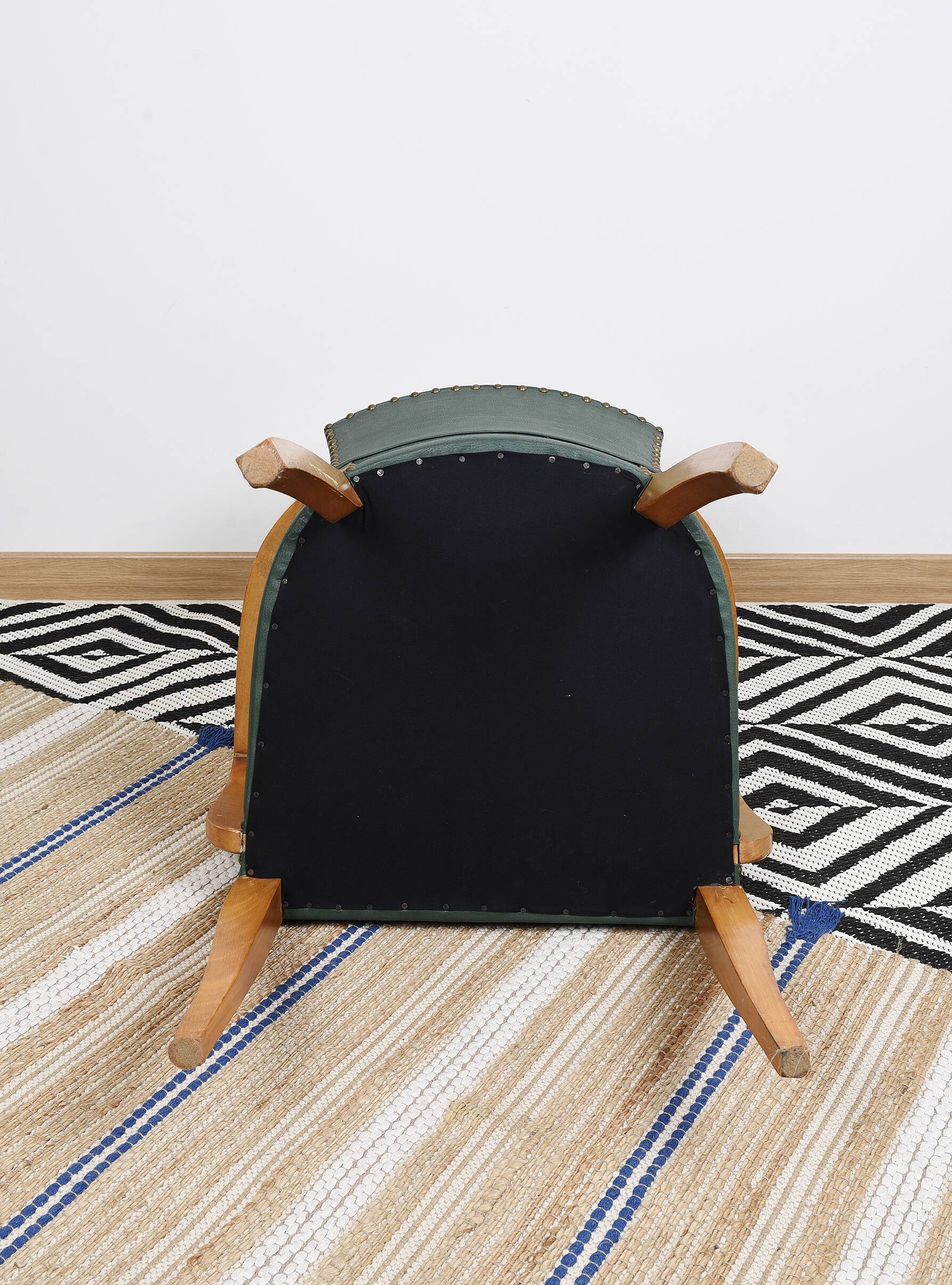 Fauteuil bridge moleskine vert