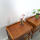 Teak fineer nachtkastjes set met lade uit Zweden