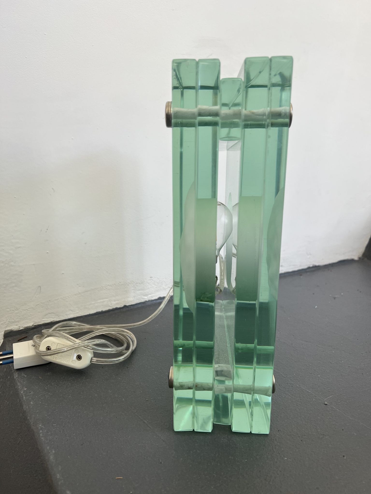 Italian Modern thick glass table lamp from 70s