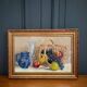 Aquarelle sur papier par Christiane Laurent nature morte XXe cadre doré