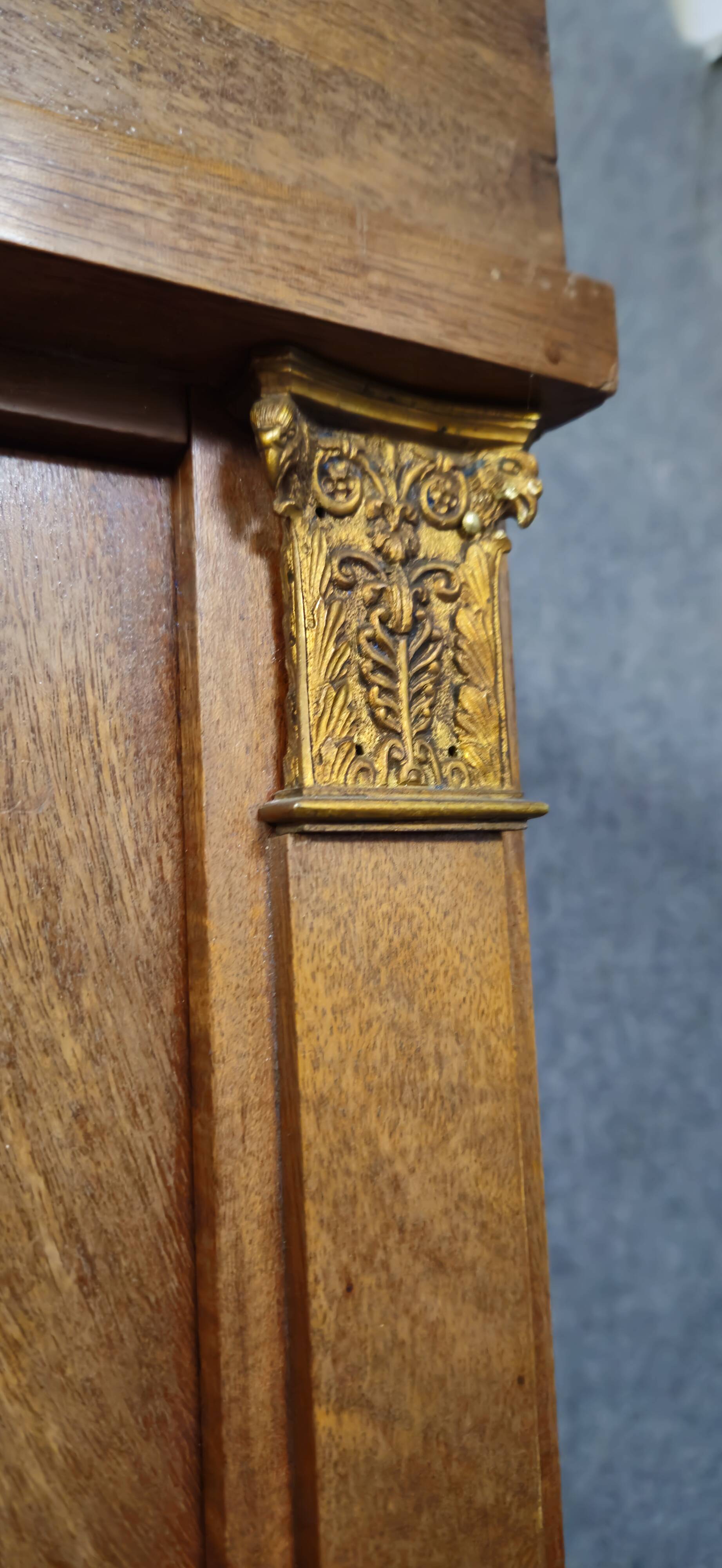 Large antique mahogany wardrobe with mirror – Empire style / 20th century