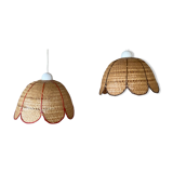 Pair of rattan suspensions c.1970