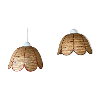 Pair of rattan suspensions c.1970