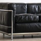 Cassina LC2 Three Seater Sofa By Charlotte Perriand, Le Corbusier, 1960s