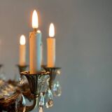 Oval-Shaped Pearl and Bronze Bag Chandelier, Circa 1900