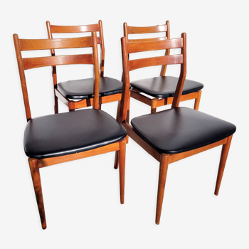 4 chaises scandinaves vintages bois