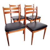 4 Scandinavian wooden vintage chairs