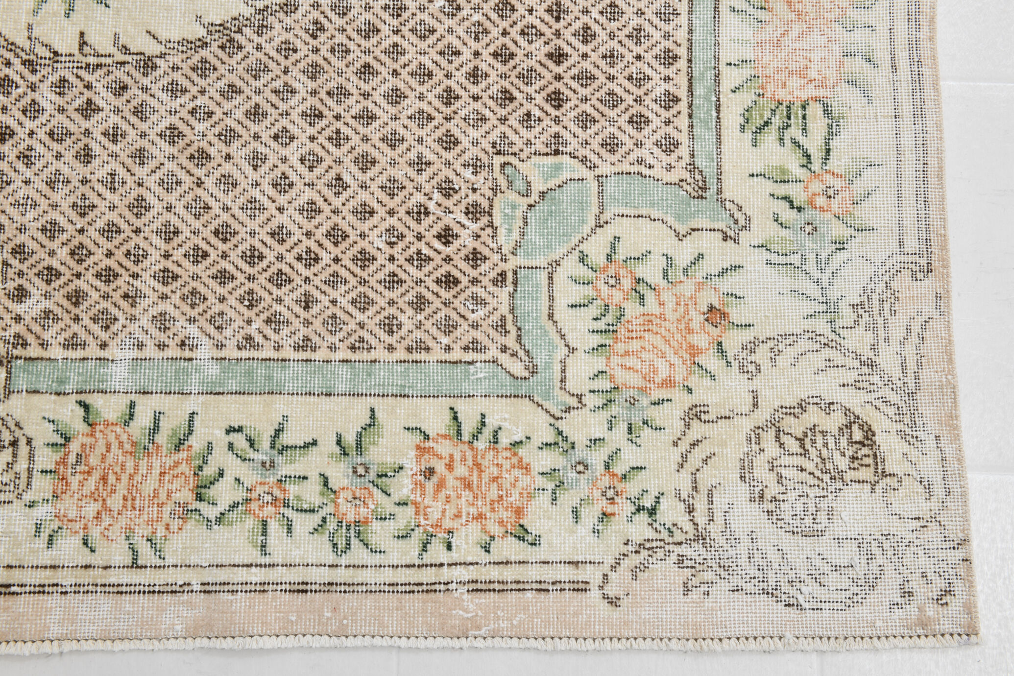 7x10 shades of beige turkish rug, 211x320cm