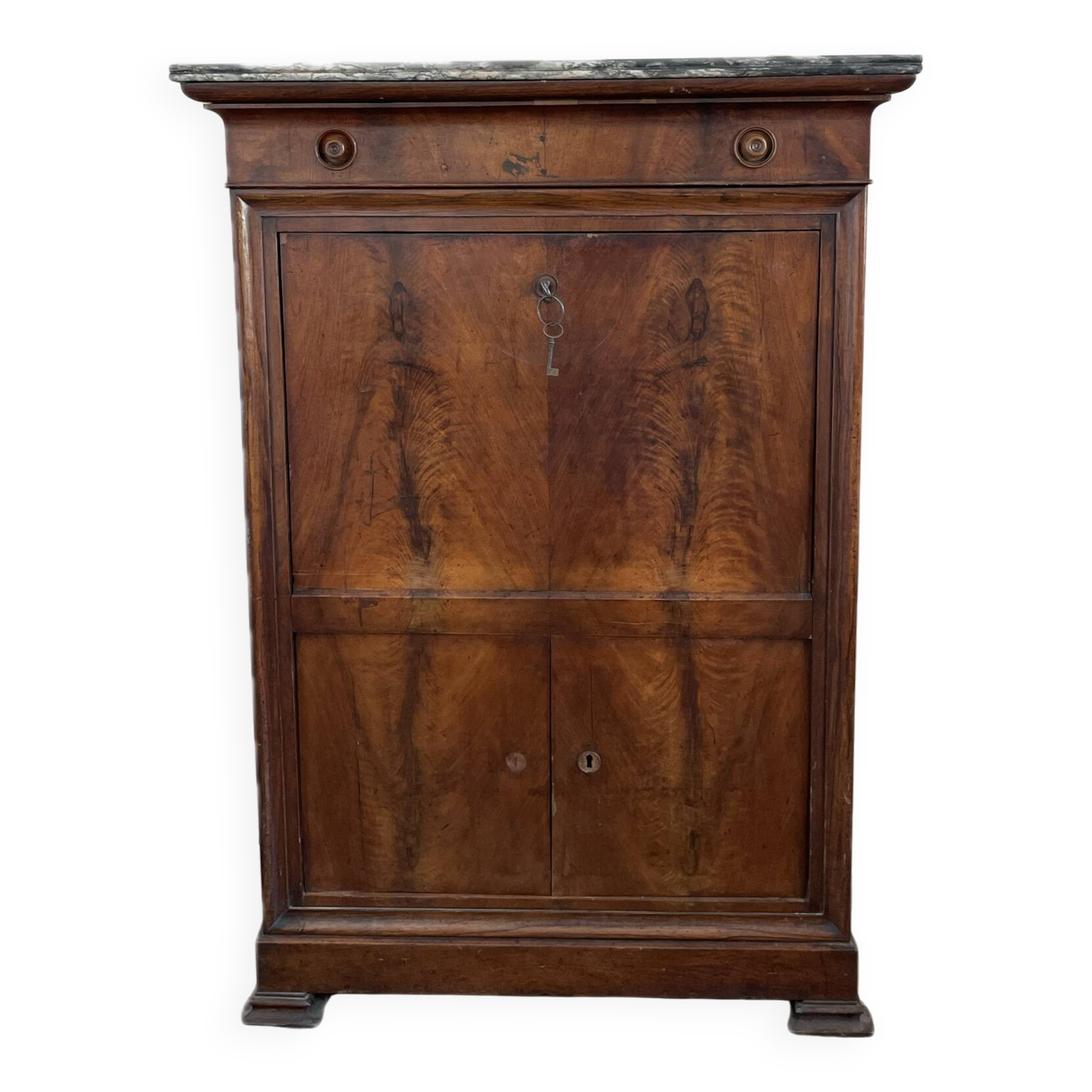 Secrétaire Louis Philippe bois et marbre