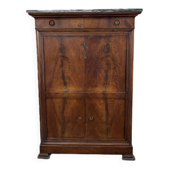 Louis Philippe secretary in wood and marble