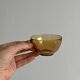 4 vintage amber glass cups