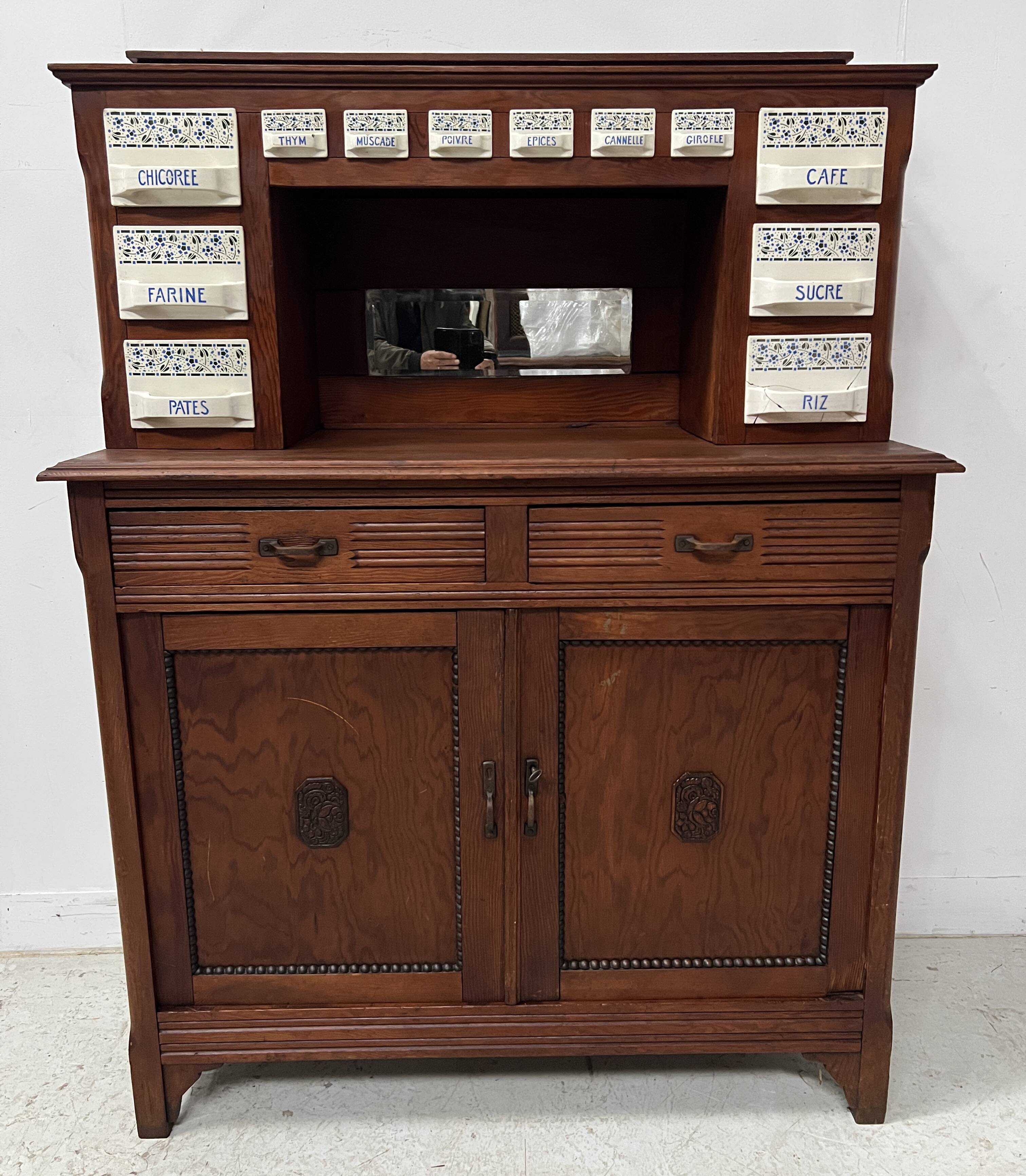 20th century natural wood kitchen spice rack