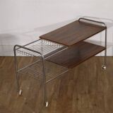 Rosewood and chrome side table, 1970s