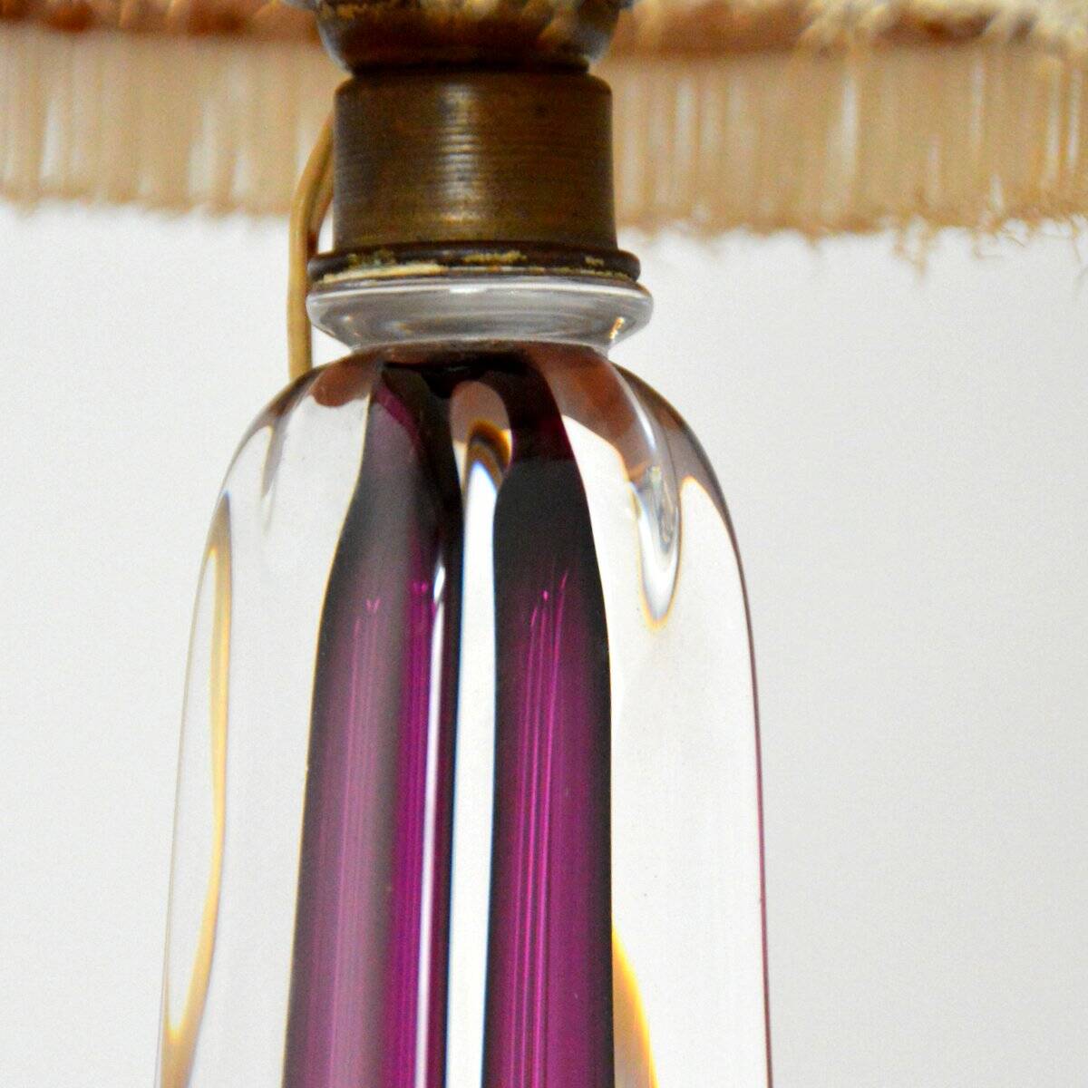 Vintage 1960s Val St-Lambert Belgium Crystal Table Lamp