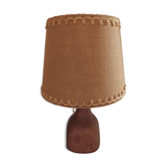 Vintage leather lamp and about day in jute Artesania Raymon