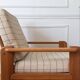 Modernist armchair in solid pine