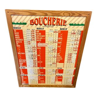Panneau prix boucherie