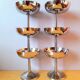 Stainless steel ice cream and dessert cups, 1970s
