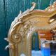 Gilded wooden mirror louis xv with frame