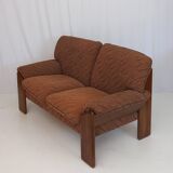 Brown Velvet 2-Seater Sofa by Mobil Girgi, 70s