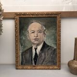 Portrait of a man in a suit, oil painting on canvas