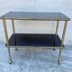 Vintage 60s brass side table on wheels