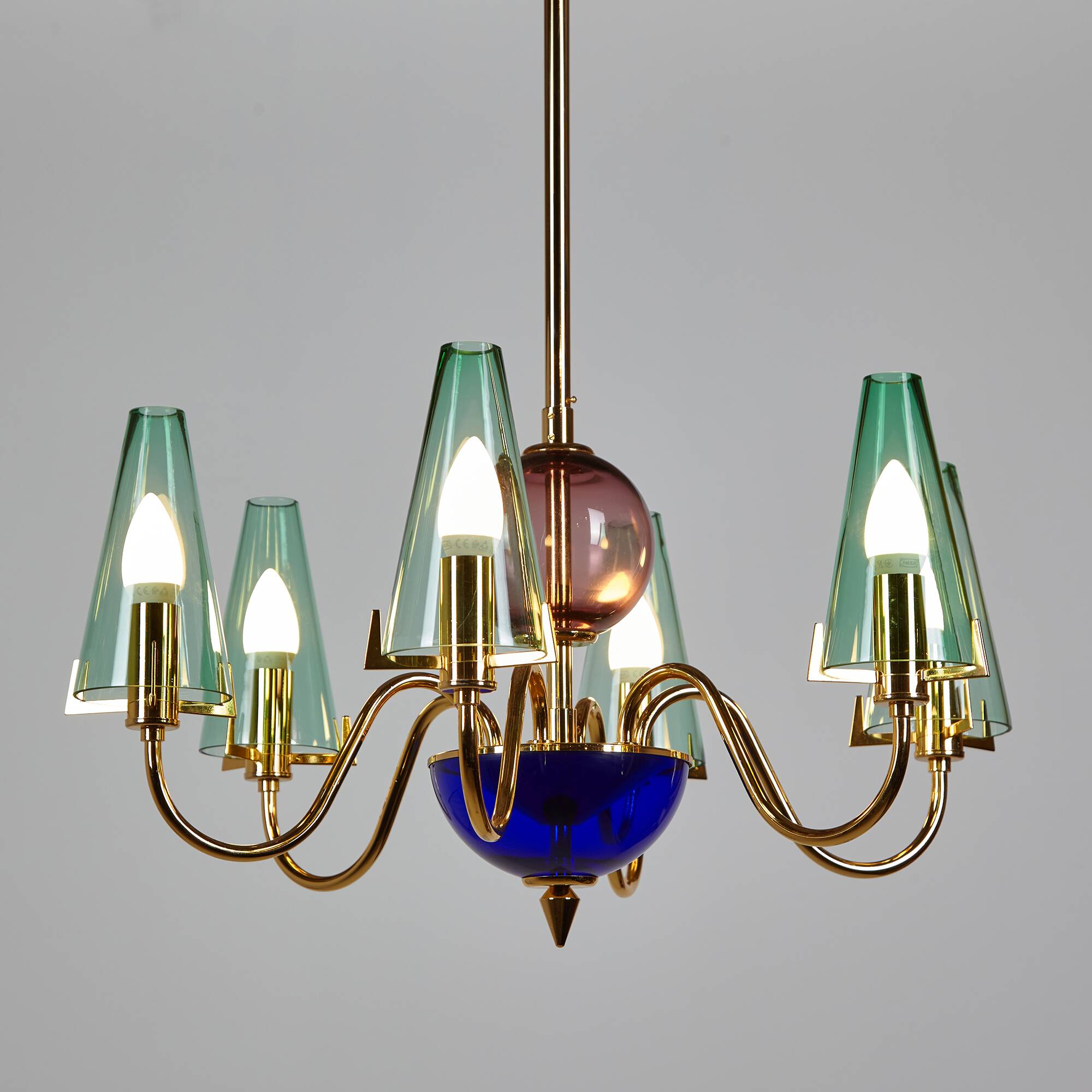 Italian Glass Chandelier, 1980s (MK9505)