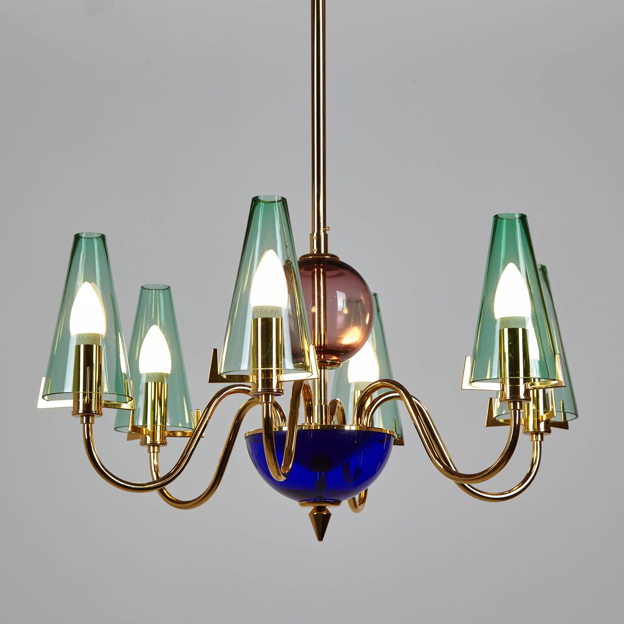 Italian Glass Chandelier, 1980s (MK9505)