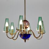 Italian Glass Chandelier, 1980s (MK9505)