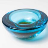 Murano ashtray blue orange bubble