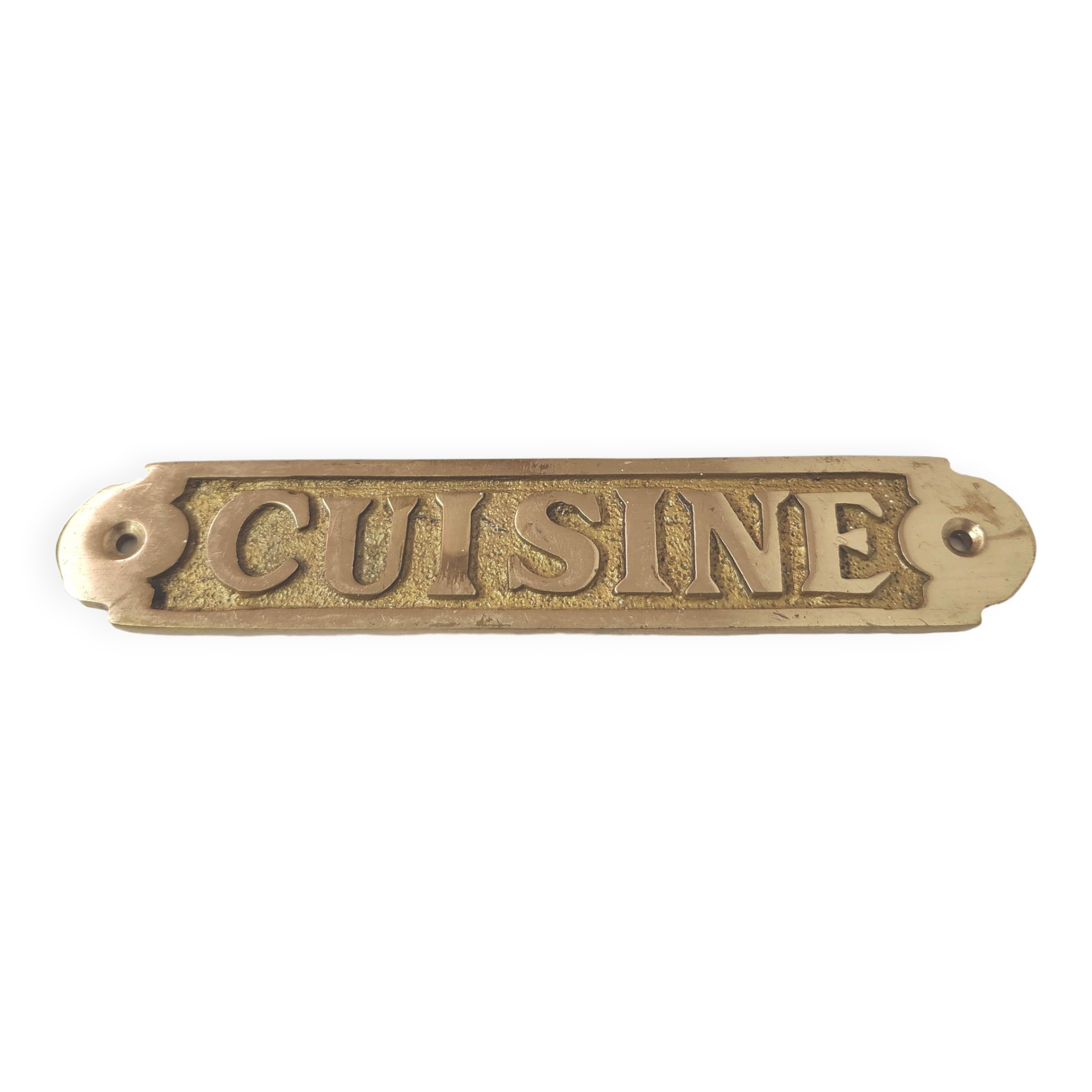 Brass kitchen door plate