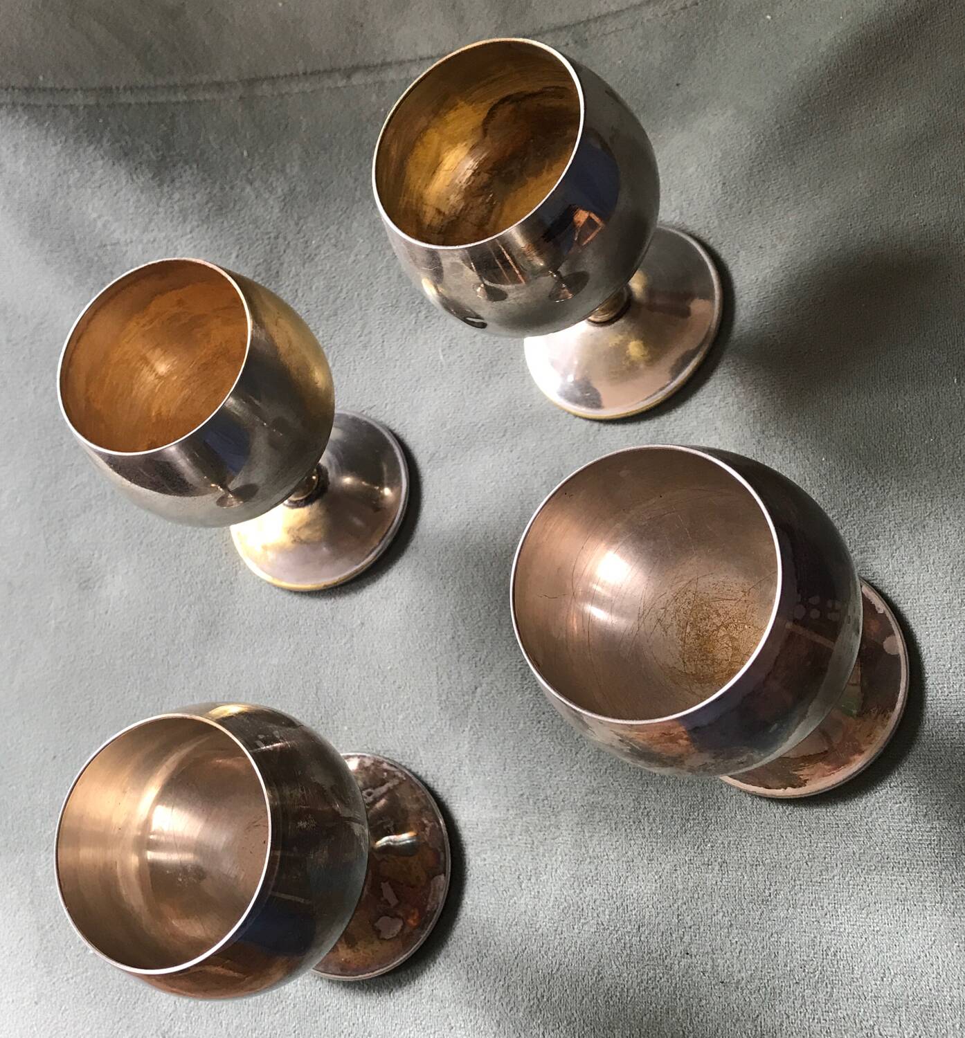 Metal stemmed glass