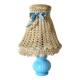 Chatard blue opaline bedside lamp, hook lampshade