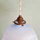Art Deco suspension in pleated mauve opaline, 1920-30.