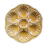 Amber oyster plate Sarreguemines