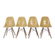 Light Ochre Set (4) Herman Miller Vintage Eames DSW Side Shell Chairs