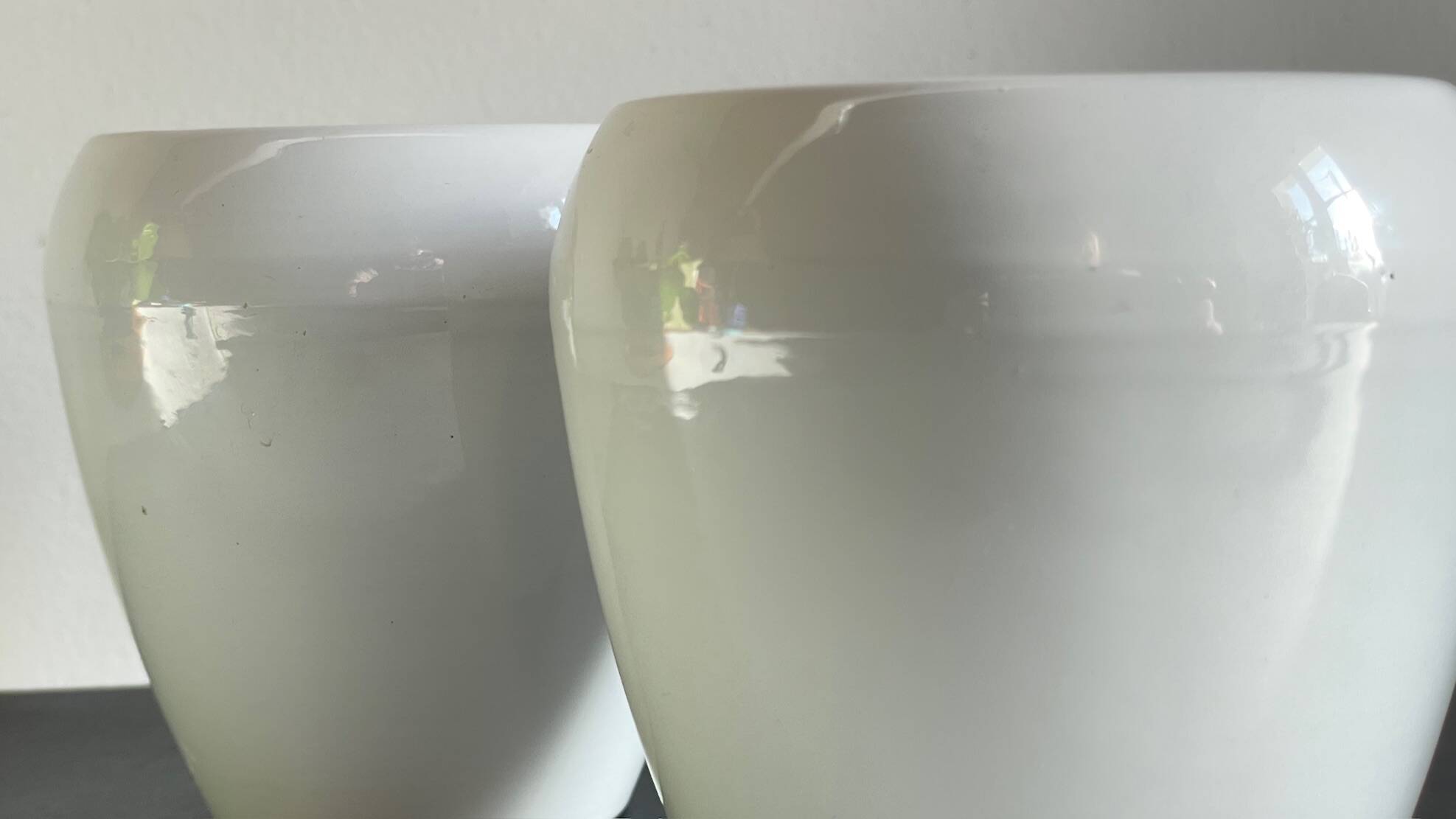 Pair of White Ceramic Candle Holders