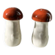 Mushroom-shaped ceramic salt and pepper shakers