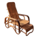 Mid-century adjustable rattan lounge chair with retractable footrest, Japan