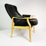 Leather reclining armchair, Nordic Easy Chair, Denmark.