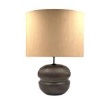 Pied de lampe en céramique marron moderne du milieu du siècle, France années 1960