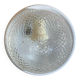 Vintage Round Ceiling Light Moulded Glass + White Metal Surround #D90
