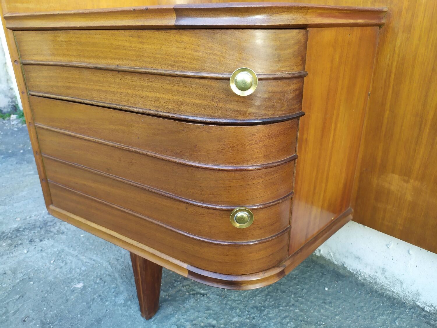 Vintage headboards and bedside tables