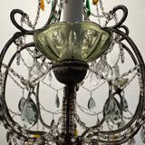 Large Crystal Multicolored Chandelier 1950’s