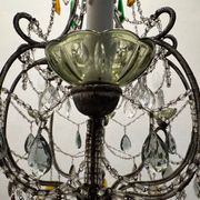 Grand lustre en cristal multicolore des années 1950