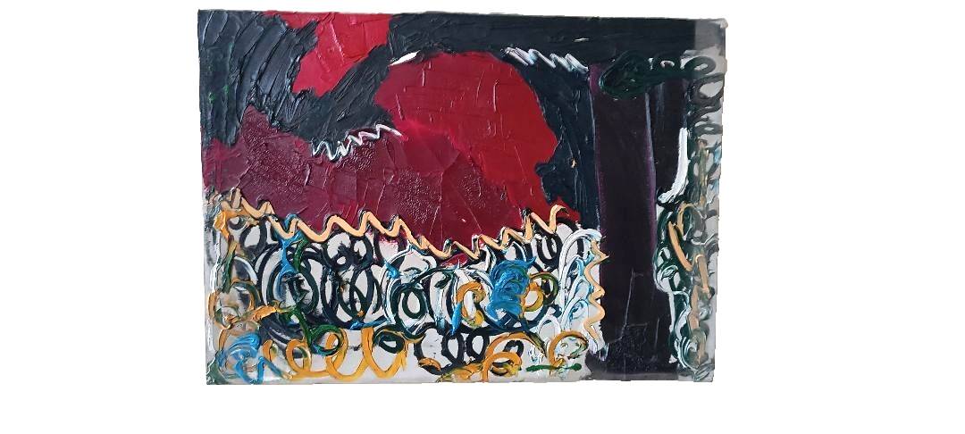 Abstract oil painting on canvas