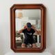 Vintage octagonal bevelled mirror from the 1960s.