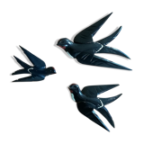 Three old wooden wall swallows